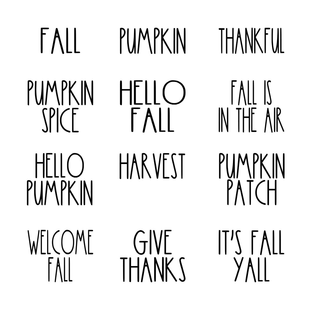 Fall Related Full Sheet of Vinyl Decals Fall Sayings Fall Etsy