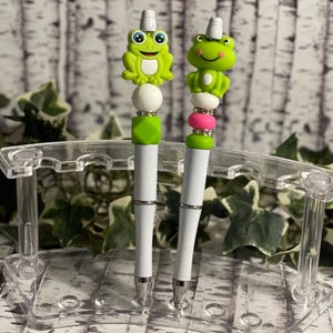 Frog Beaded Pen: Silicone Bead Pen with Ink Refill