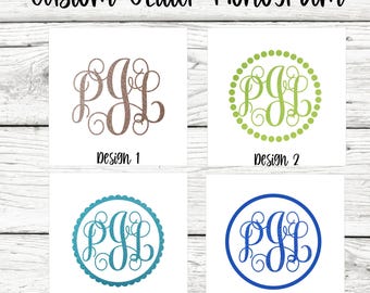 Custom Glitter Monogram Vinyl Decal: Personalized Car/Cup Decal