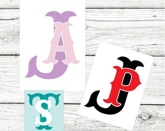 Bubble Interlocking Monogram Vinyl Decal in Two Colors (up to 5”) - Etsy