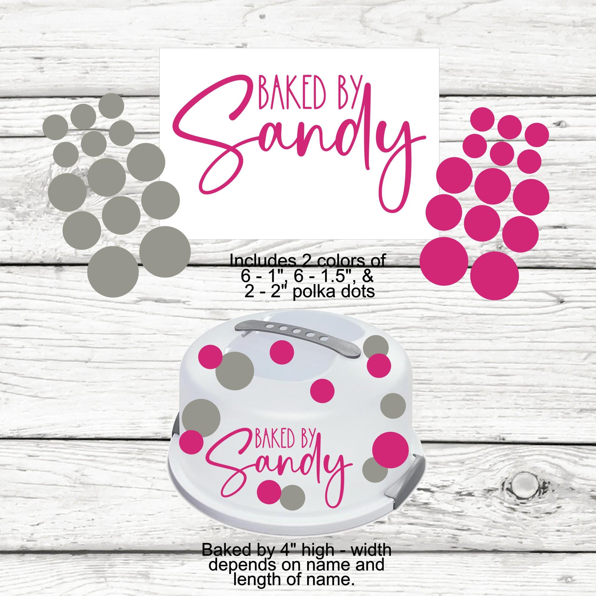 Personalized Cake Carrier Vinyl Decal Kit: DIY Polka Dot Decor - Etsy