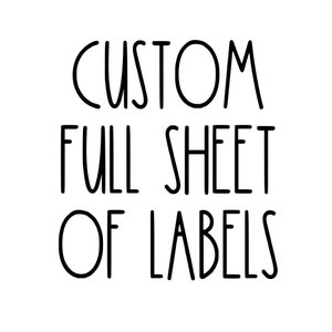 Custom Full Sheet of Vinyl Decals