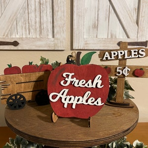Apple 3D Tiered Tray Decor, Farmhouse Decor, Apple Decor, Fall Decor