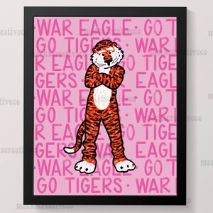 Auburn University Print | Fun Auburn Art | Auburn Art | Pink Art | Aubie Art