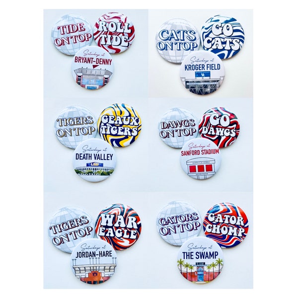 Game Day Pin | College Football | Gameday Pinback | SEC Gameday Button | Custom Gameday Button | 3 Inch Button