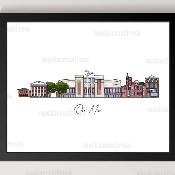 Ole Miss Art Print | College Art Print | Oxford, Mississippi