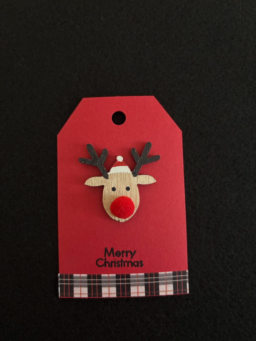 Wooden Rudolph Gift Tag - Etsy