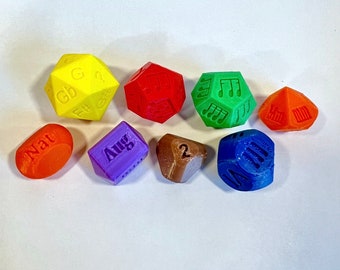 Music Theory Dice - 3D Printed - 8 Pack gets FREE SHIPPING!