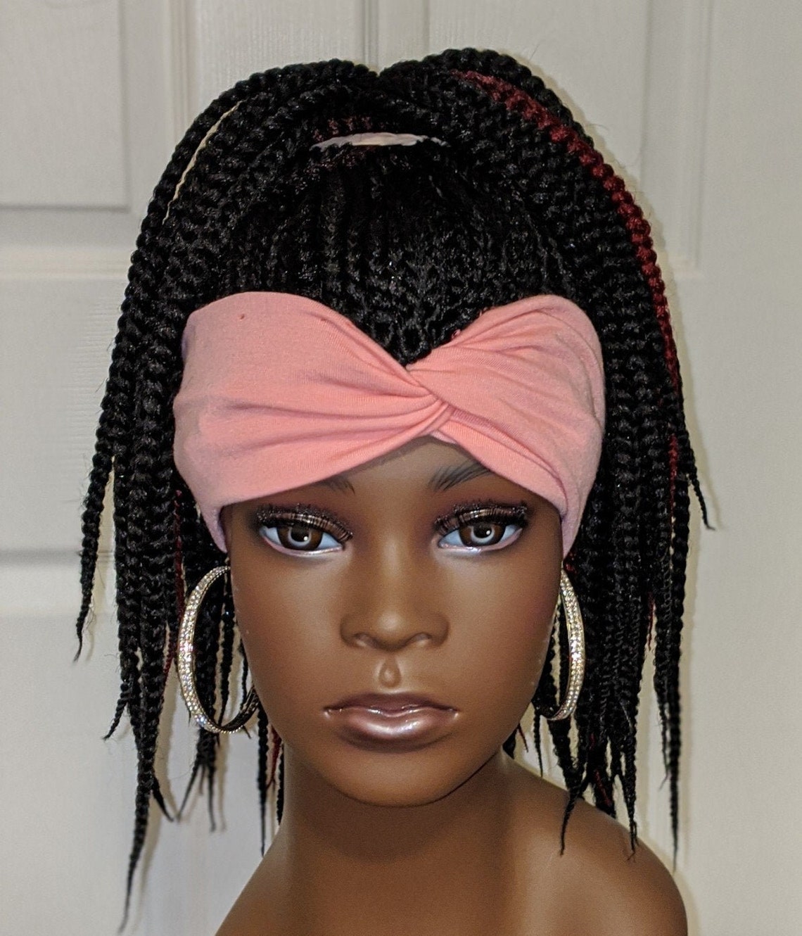 Headband Ponytail Wig 1B/Burgundy Braids Etsy