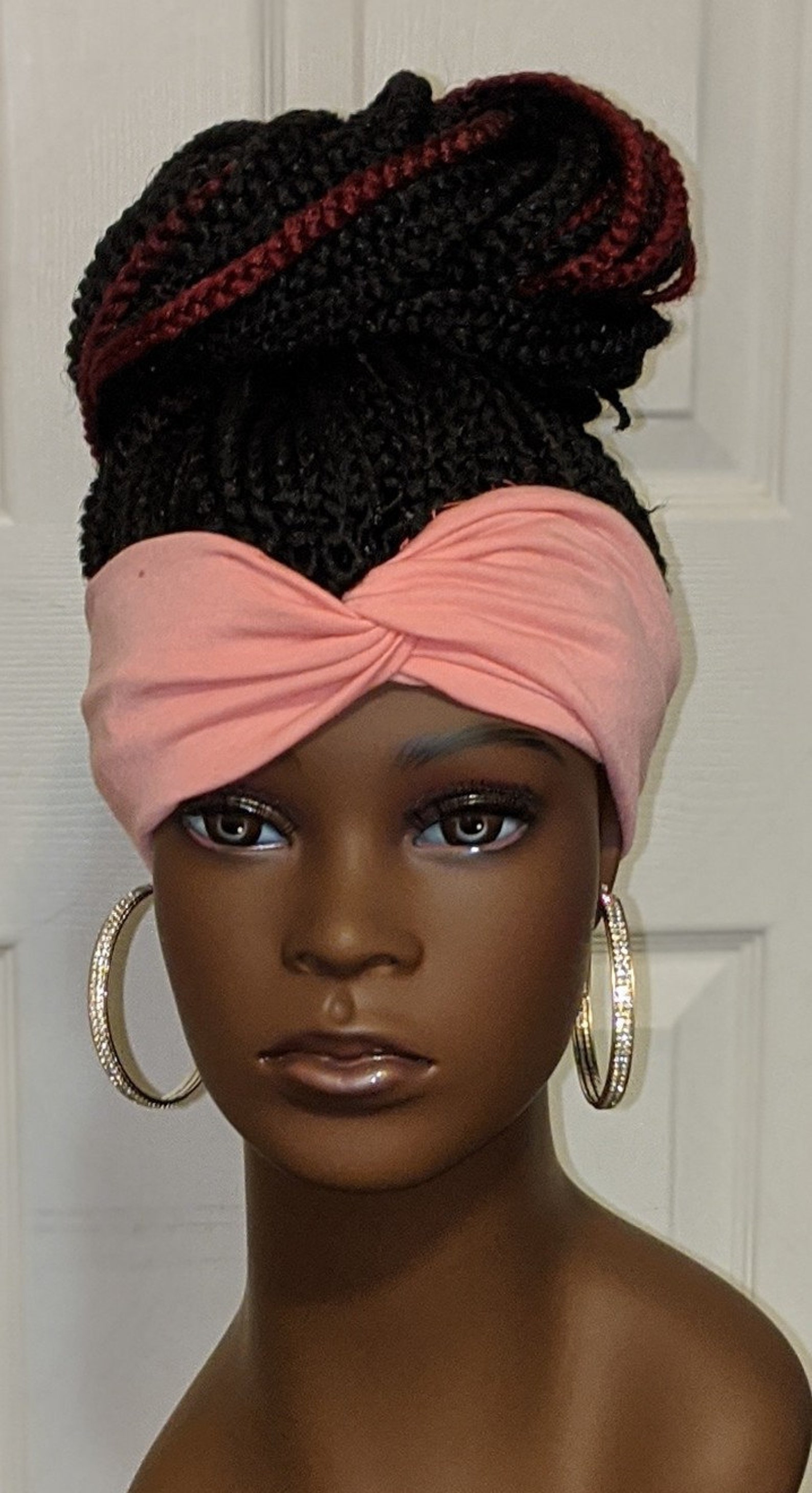 Headband Ponytail Wig 1B/Burgundy Braids Etsy