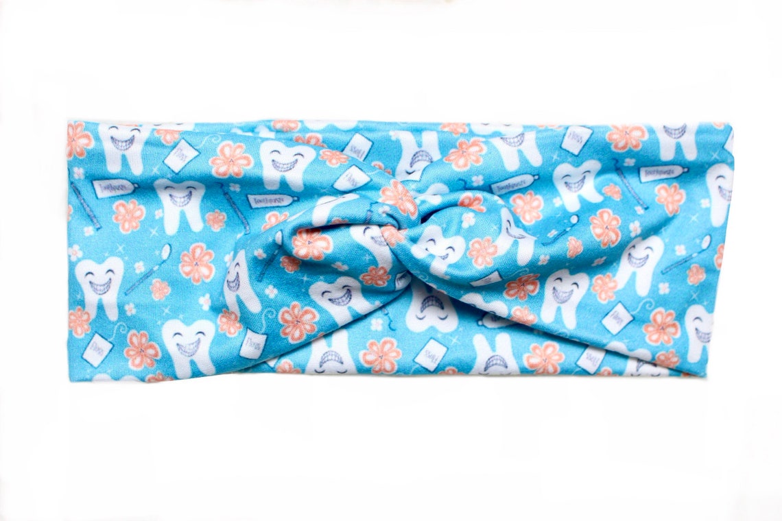 All Smiles Turban Headband Dental Headband Dental Hygienist Etsy