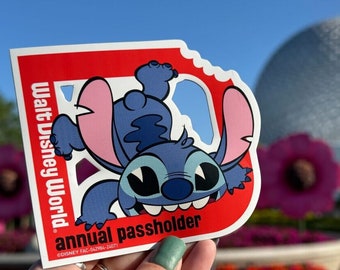 Disney's New 2024 Stitch from Lilo and Stitch Annual Pass holder Car Magnet or Sticker Fan-Art Magnet. Please read!