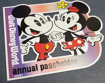 Disney Springs NEW 2022 'EARidescense' (Please Read!) Annual Passholder Car Magnet or Sticker  featuring classic Mickey & Minnie