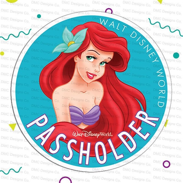 Disney's Princess Ariel from the Little Mermaid Annual Pass holder Car Magnet Fan-Art