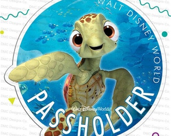 Disney's Squirt from Finding Nemo Annual Pass holder Car Magnet Fan-Art