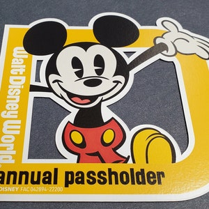 Disney&#39;s NEW &#39;D&#39; Annual Passholder Car Magnet or Sticker featuring classic Mickey (Fan-Art)