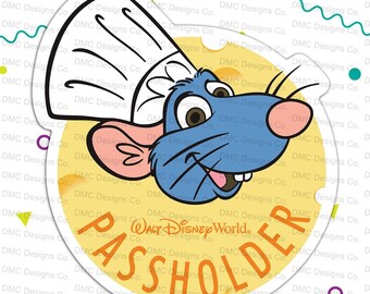 Disney's Chef Remy Mouse Annual Pass holder Car Magnet or Sticker Fan-Art (Copy)