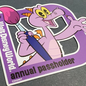 New! Disney's new EPCOT 'D" Figment Annual Passholder Car Magnet or Sticker 2023 release (copy)