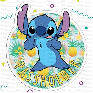 Disney's Stitch from Lilo and Stitch Annual Pass holder Car Magnet or Sticker Fan-Art Inspired Magnet
