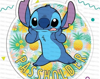 Disney's Stitch from Lilo and Stitch Annual Pass holder Car Magnet or Sticker Fan-Art Inspired Magnet