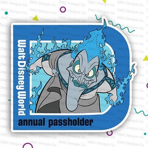NEW! &#39;D&#39; AP Passholder Magnet or Sticker featuring Hades! (Fan-Art)
