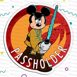 Disney Passholder Mickey Mouse Jedi Knight StarWars AP Magnet (Fan-Art) Series