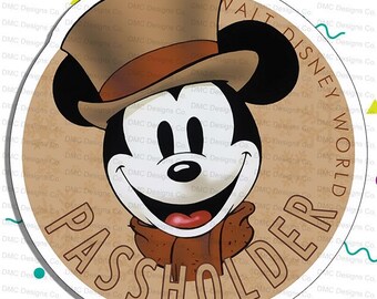 Disney's Christmas Carol Mickey Mouse Annual Pass holder Car Magnet Fan-Art Inspired Magnet or Sticker