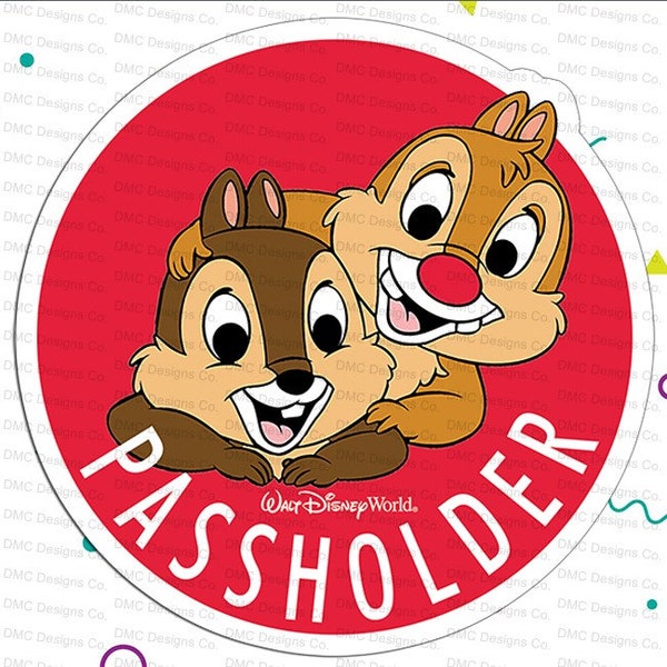Disney's Chip and Dale Annual Passholder Car Magnet or Sticker Fan-Art