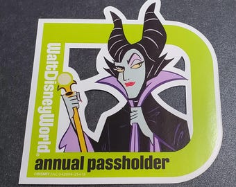 Disney's 2025 maleficent Annual Passholder Magnet or Sticker Fan-Art!