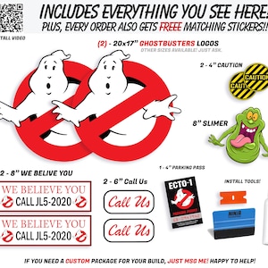 New! Ghostbusters CLING Set! Waterproof/UVproof cling decals for your Vehicle!