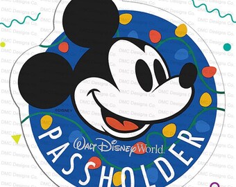 Disney World 2017 CHRISTMAS LIGHTS Mickey Car Magnet Annual Passholder Car Magnet or Sticker (Copy)