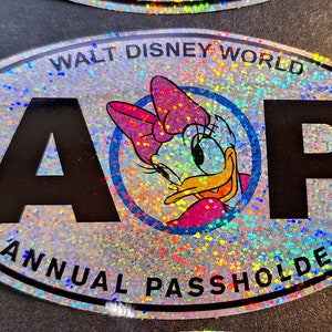 Annual Passholder Vinyl Glitter Stickers! Waterproof and UV Resistant. Many designs!