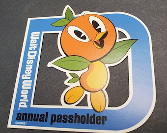 Disney's new 'D" Orange Bird Annual Passholder Car Magnet or Sticker 2022