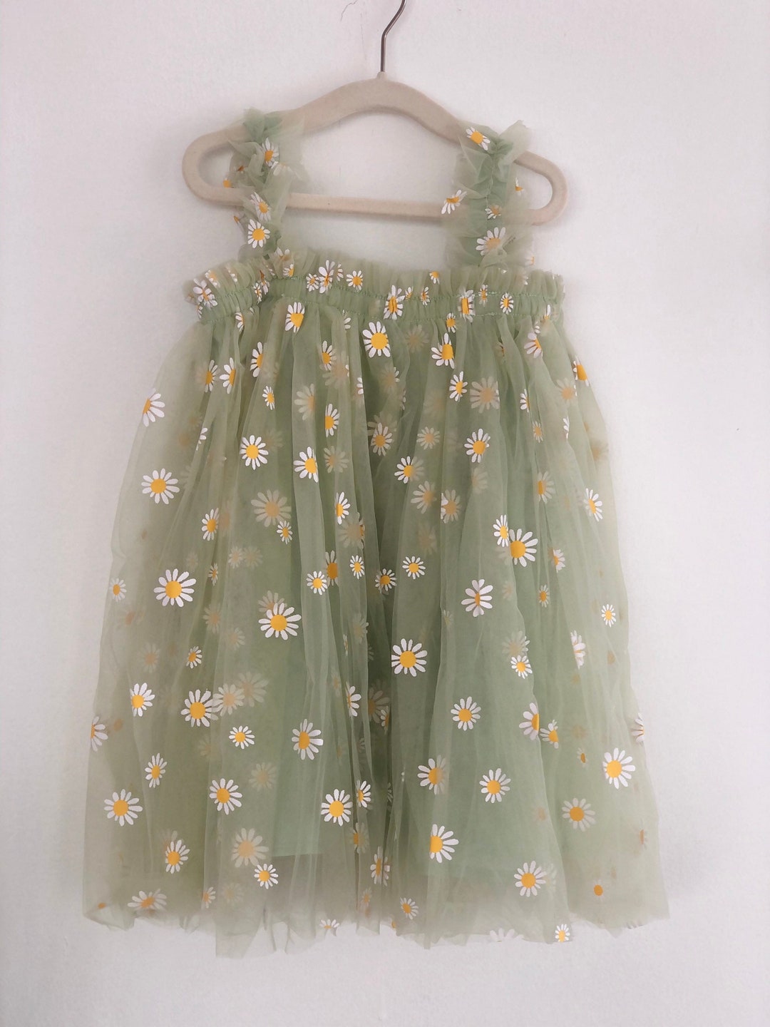Baby Tulle Dress Green Tulle Dress Daisy Dress Princess Etsy