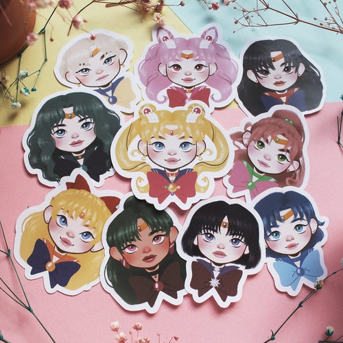 Sailor Moon stickers | cute kawaii holographic sticker.