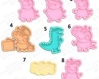 Peppa Pig Cookie Cutter Fondant Peppa the Pig Peppa Pig peppapig Clay Play-Doh Kid/'s Party Birthday
