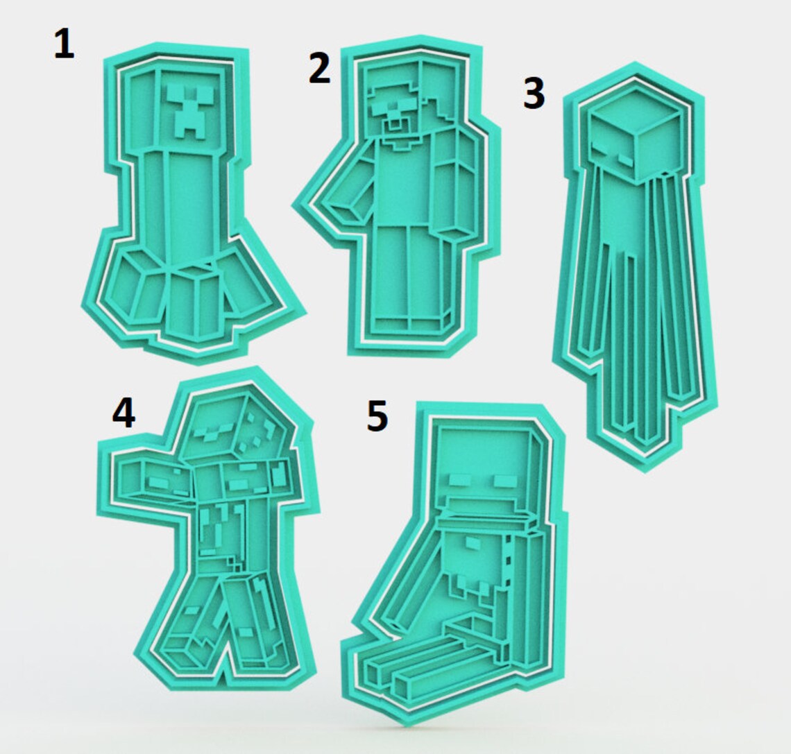 Minecraft Cookie Cutters Gift Kids Gamer Gaming Etsy