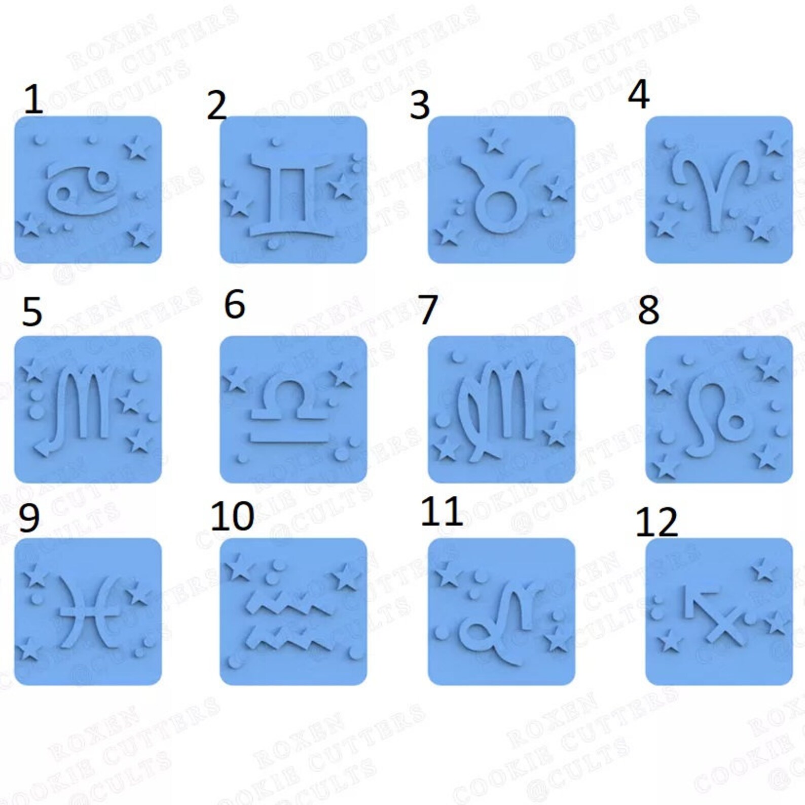 Zodiac Cookie Cutters Star Sign Etsy