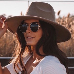 Sombrero fedora de ala ancha mujeres-sombrero fedora ajustable sombrero fedora de señoras sombrero fedora de fieltro sombrero de hombre sombrero fedora de lana sombrero fedora marrón imagen 1