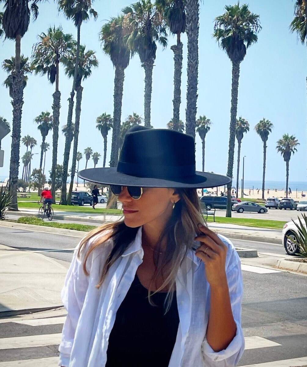 Wide Brim Fedora Wool Felt Hat Women 