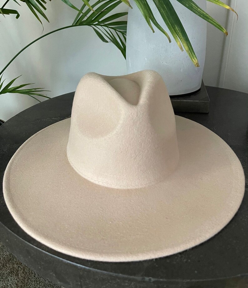 Sombrero fedora de ala ancha mujeres-sombrero fedora ajustable sombrero fedora de señoras sombrero fedora de fieltro sombrero de hombre sombrero fedora de lana sombrero fedora marrón Beis