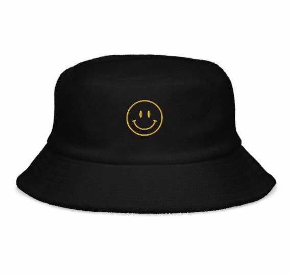 Black Smile Bucket Hat-white Smiley Bucket Hat-unisex Bucket Hat