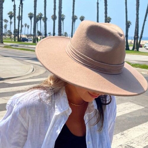 Women Fedora Hatwide Brim Adjustable Fedorarancher Ladies Etsy