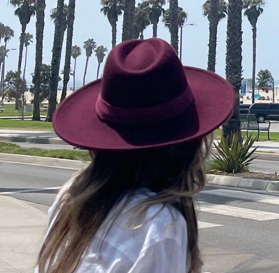 Wide Brim Beige Fedora Hat Women 