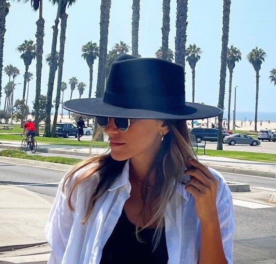 Wide Brim Fedora Wool Felt Hat Women 