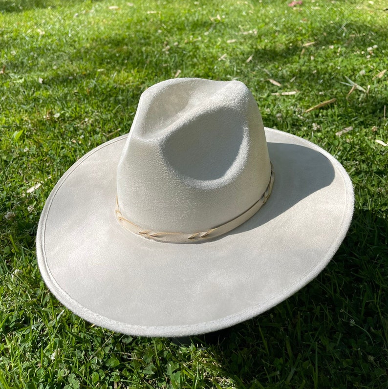 White Fedora Hat for Womenvegan Felt Fedora Wide Brim Suede Etsy
