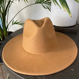 Sombrero fedora de ala ancha mujeres-sombrero fedora ajustable sombrero fedora de señoras sombrero fedora de fieltro sombrero de hombre sombrero fedora de lana sombrero fedora marrón Marrón