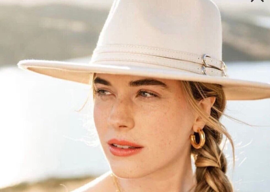 White Fedora Hat for Womenvegan Felt Fedorawide Brim White Fedora Hat