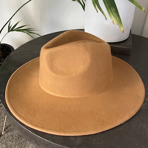 Sombrero fedora de ala ancha mujeres-sombrero fedora ajustable sombrero fedora de señoras sombrero fedora de fieltro sombrero de hombre sombrero fedora de lana sombrero fedora marrón imagen 10