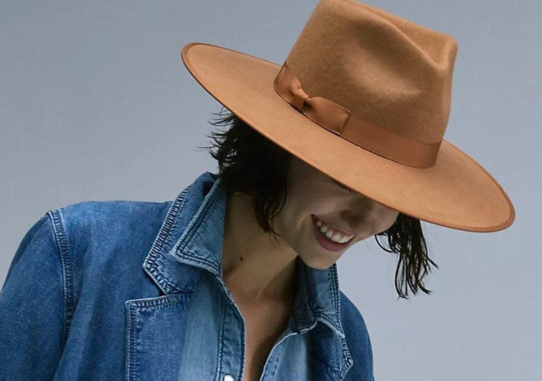 Women Fedora Hatwide Brim Adjustable Fedorarancher Ladies Fedora Hatbeige Black Fedora 100